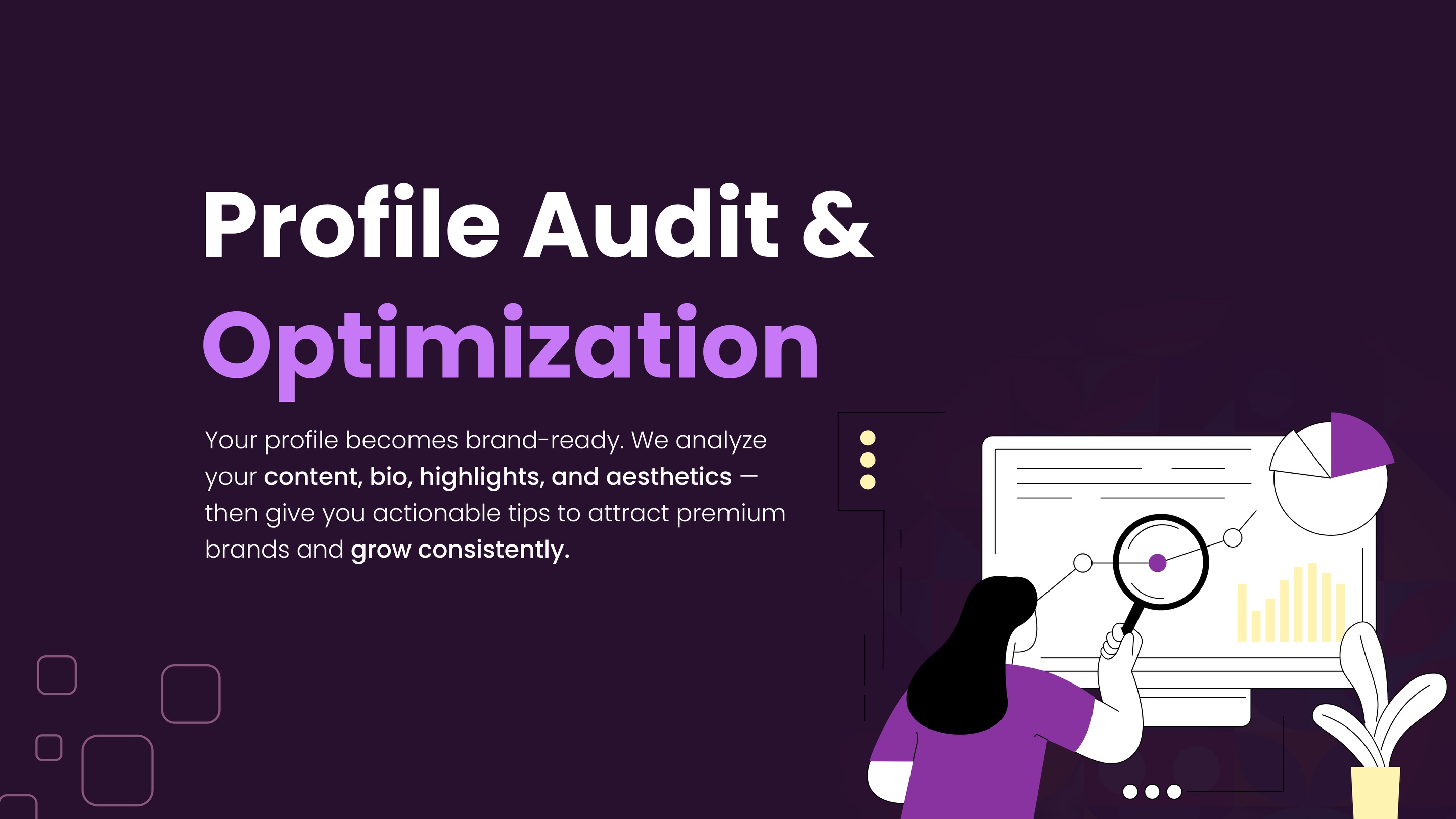 Creator partnership slide about reviewing and improving a creator’s profile.